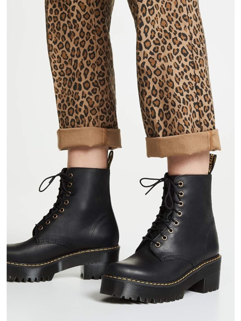Dr. Martens Shriver Hi Platform Combat Boots Black Leather Lug Sole Women’s 9